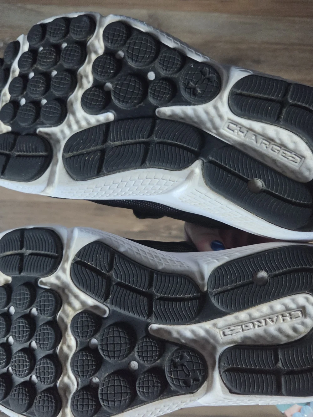 Under Armour Kids Black and White Velcro Athletic Sneakers